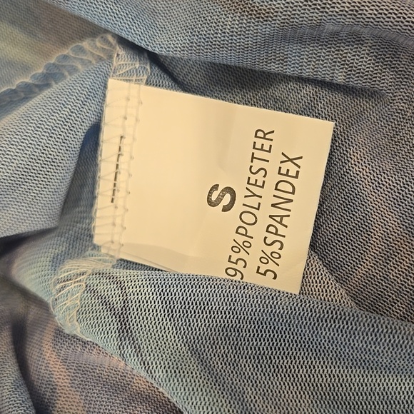 Sheer Mesh Dress‎ Floral Long Bell Sleeve Mock-Neck Whimsigoth Fairy - Small - Picture 7 of 7